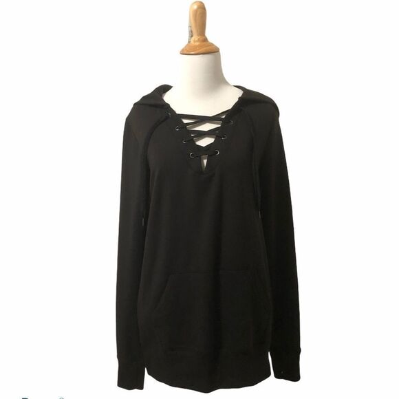 Ideology Hoodie with lace up front detail - Picture 1 of 5